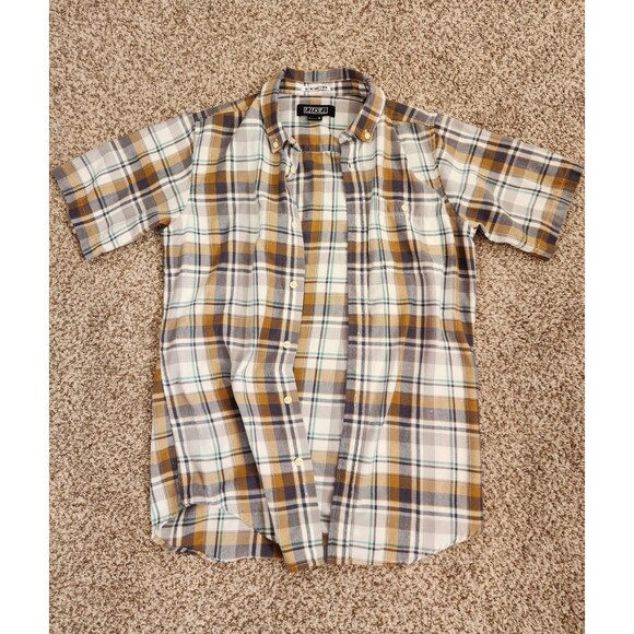 EZEKIEL Men's Short Sleeve Button Down Flannel Plaid Shirt w/ Pocket Size Small - Picture 1 of 6